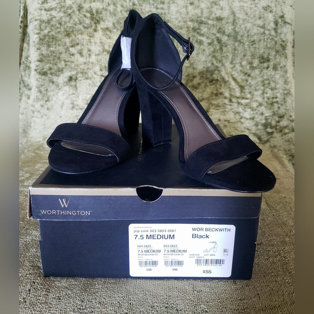 New Black Strappy Heels
